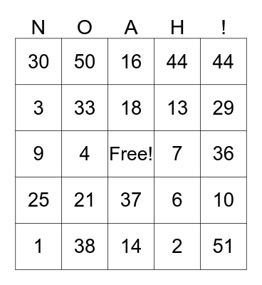 Amy's Baby Shower Bingo Card