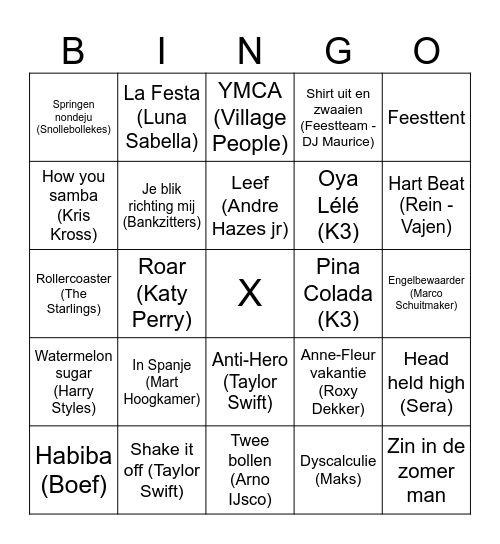 * Feest Lara 13 jaar * Bingo Card