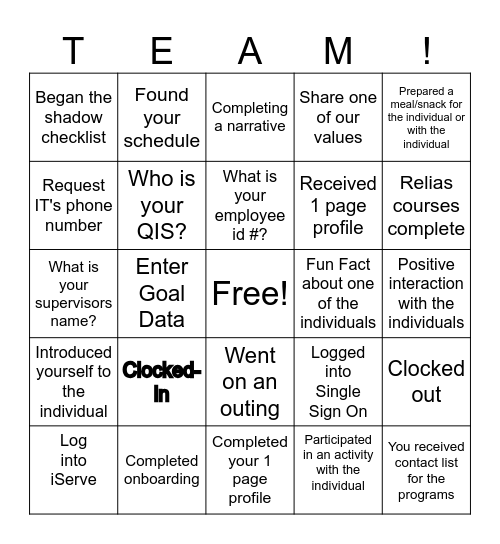Missouri MENTOR Bingo Card
