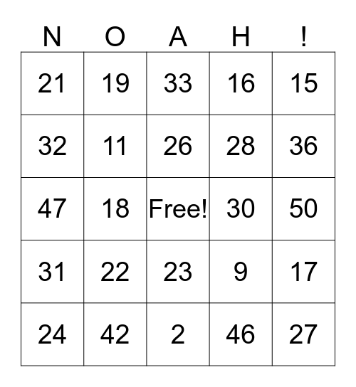 Amy's Baby Shower Bingo Card