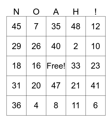 Amy's Baby Shower Bingo Card