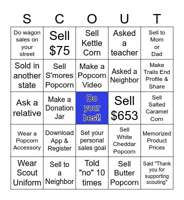 POPCORN Bingo Card