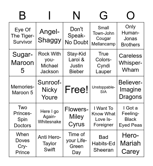 MAGIC 101.9 BINGO Card