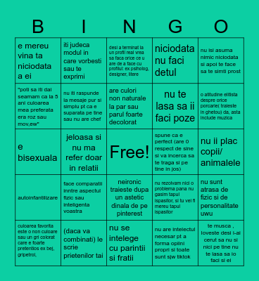red flag Bingo Card