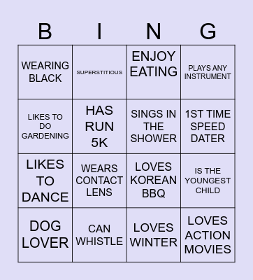 FIND SOMEONE WHO... Bingo Card