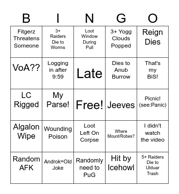 Oops, ALL <A N A R C H Y> Bingo Card