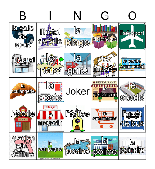 En ville Bingo Card