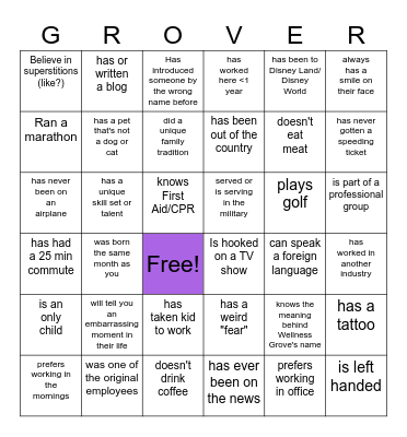FIND SOMEONE WHO... Bingo Card