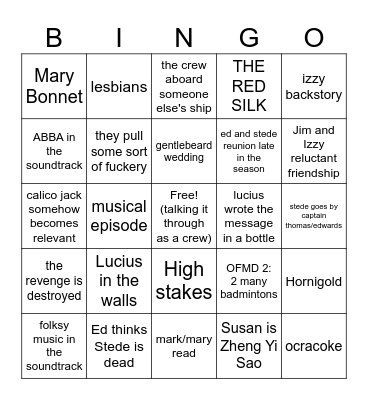 our flag means death season 2 bingo Card
