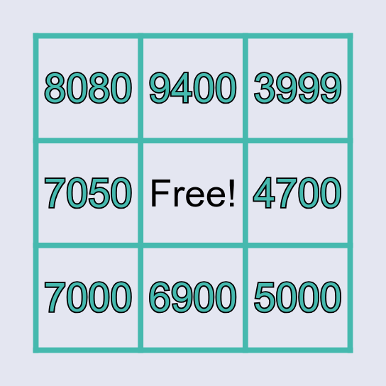 TOT 10.000 Bingo Card