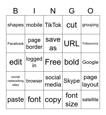 ICT Bingo Card