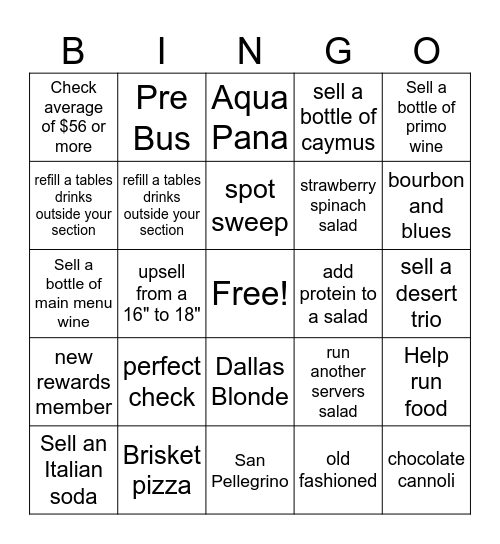 Server Bingo Card