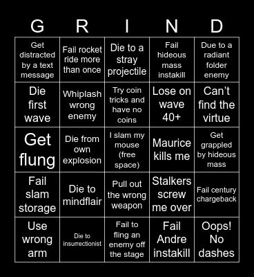 Cyber grind bingo Card