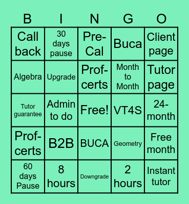 September bingo Card