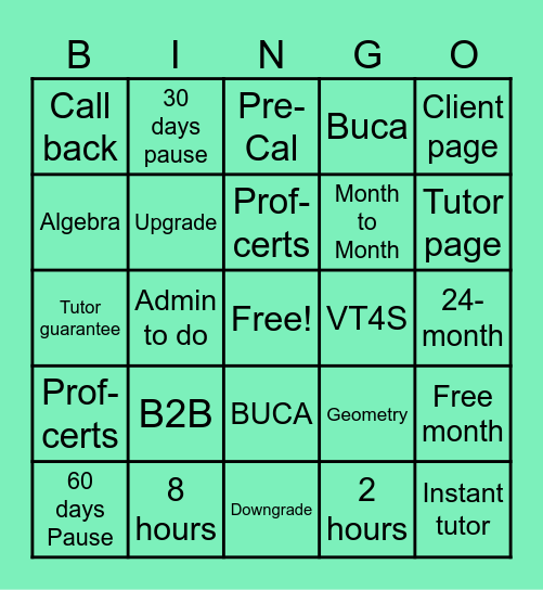 September bingo Card