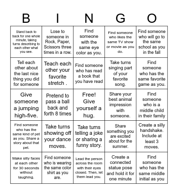 Interactive Human Bingo Card