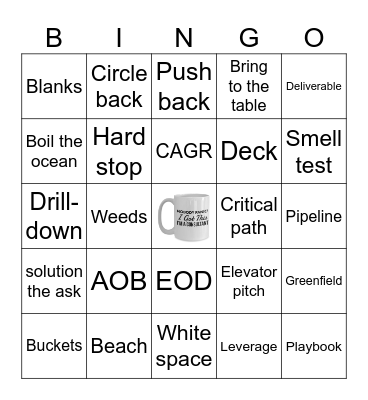 Consultant Bingo Card