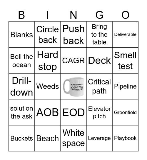 Consultant Bingo Card