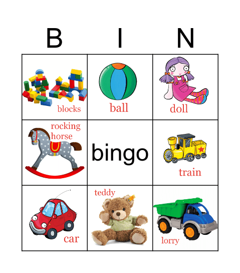 My favourite toy is a Bingo Card