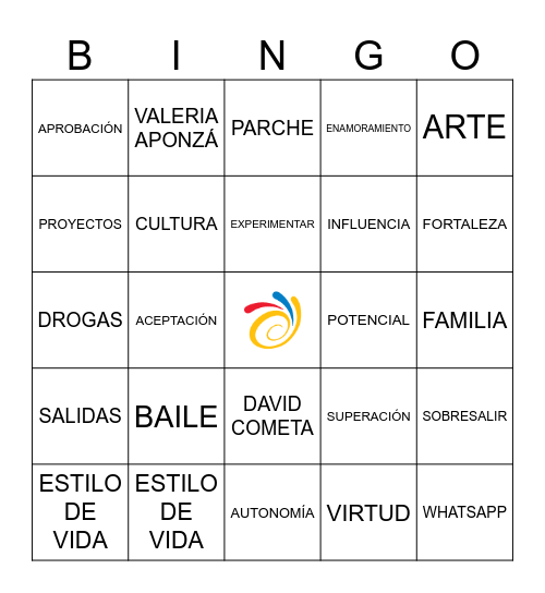 BINGO DE LA JUVENTUD Bingo Card
