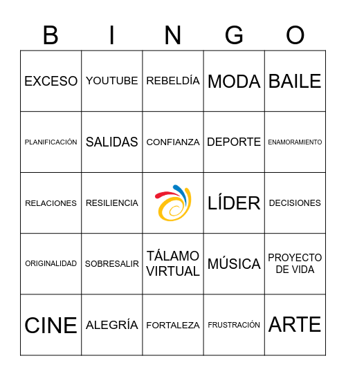 BINGO DE LA JUVENTUD Bingo Card