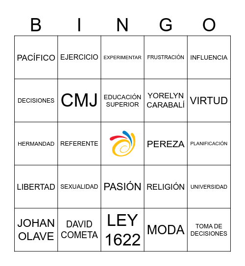 BINGO DE LA JUVENTUD Bingo Card