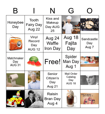 AUGUST STUFF Bingo Card