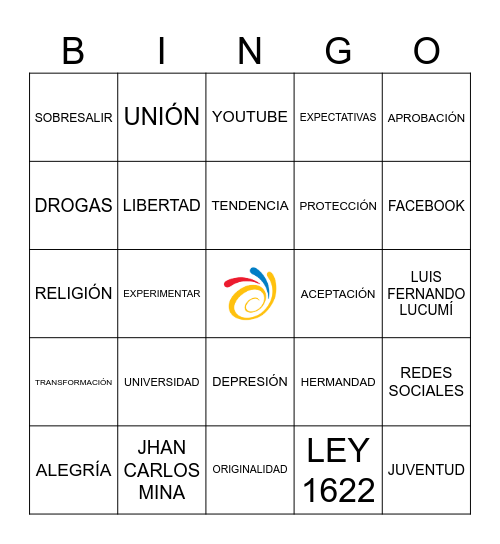 BINGO DE LA JUVENTUD Bingo Card