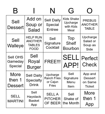 SERVER BINGO Card