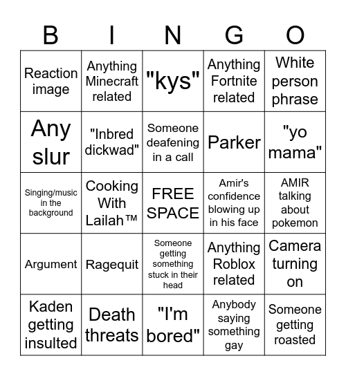 GC bingo Card