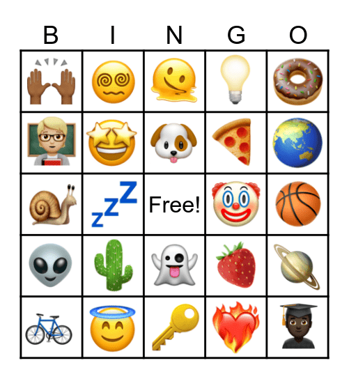 Emojis Bingo Card