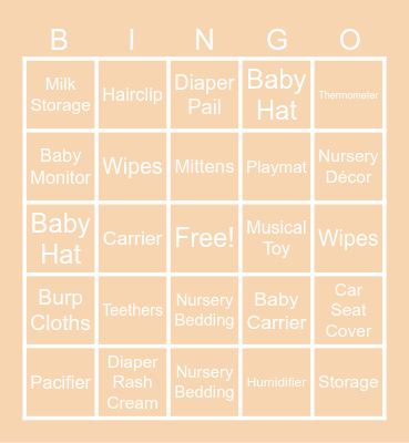 a little pumpkin is on her way! Bingo Card