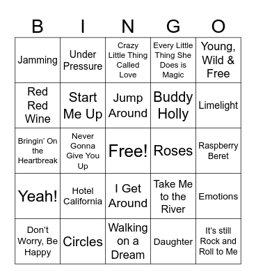 SH - Music Bingo #9 Bingo Card