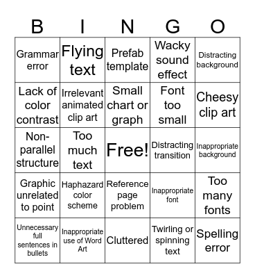 PowerPoint Bingo Card