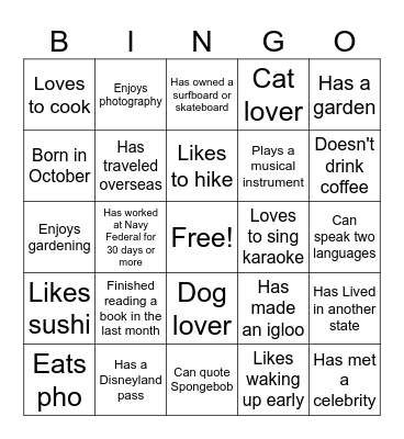 The More You Know Bingo! Bingo Card