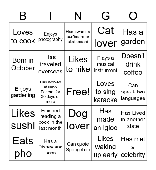 The More You Know Bingo! Bingo Card