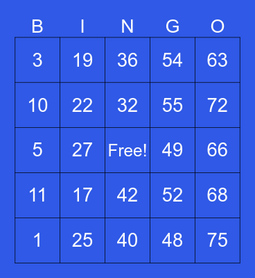 M A H A L Bingo Card