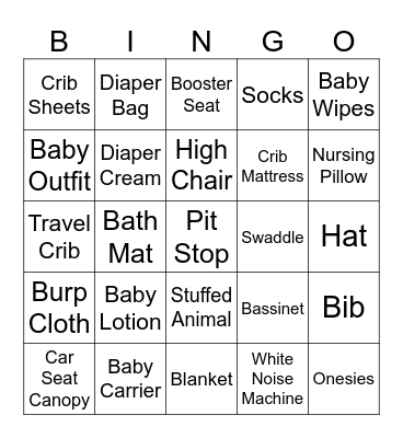 Baby Bingo Card