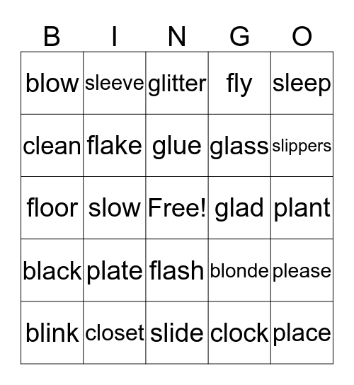 L Blends Bingo Card