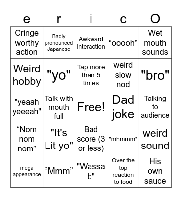 ericsurf6 bingo Card