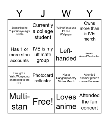 SuperAnnyeongz Bingo Card