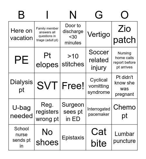 September Bingo Card