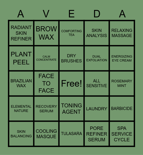 Douglas J Aveda Esthi Bingo! Bingo Card