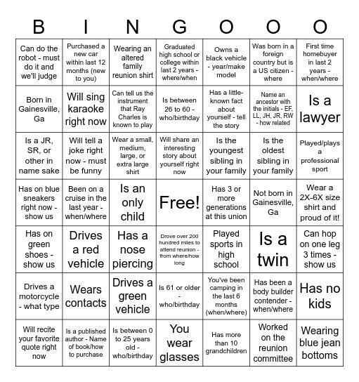 ROBERTSON COVER ALL! Bingo Card
