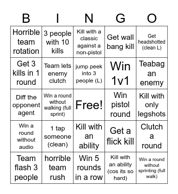val bingo Card