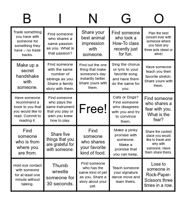 ICEBREAKER BINGO Card