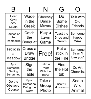 Wedding Bingo Card