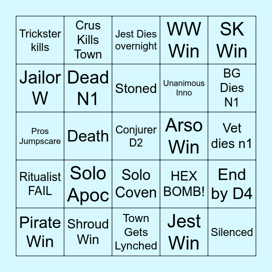 TOS Bingo Card