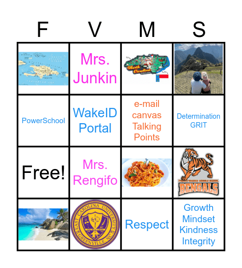 Know the Teacher Bingo Card