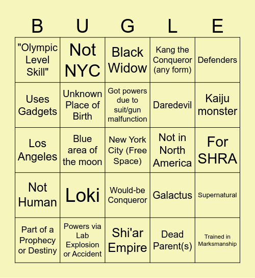 OHotMU Entry Bingo! Bingo Card